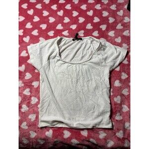 Forever21 White Crop Top Size L Minimalist Cropped Tee NWOT